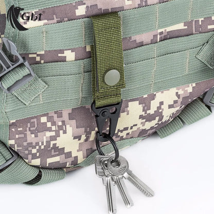 Tactical Molle Keychain with Metal Hook – Nylon Backpack Key Holder