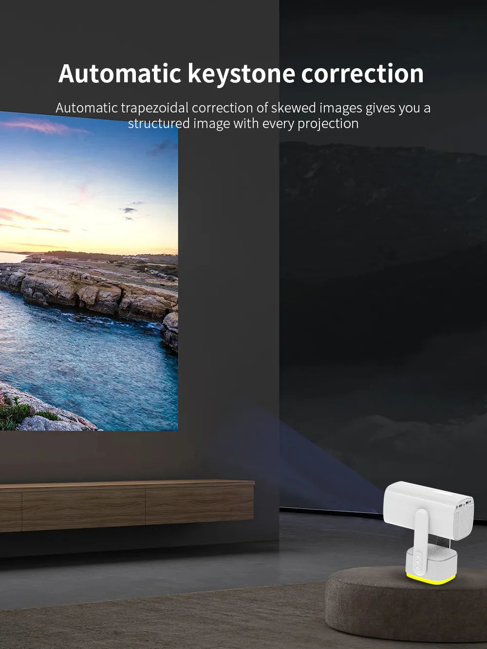 Salange K2 4K Smart Projector - Android 11, Built-in Battery, Bluetooth Speaker, WiFi, Auto Focus & Keystone, Outdoor Movie Ready