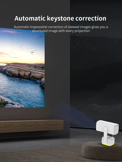 Salange K2 4K Smart Projector – Android 11, Built-in Battery, Bluetooth Speaker, WiFi, Auto Focus & Keystone for Outdoor Movies