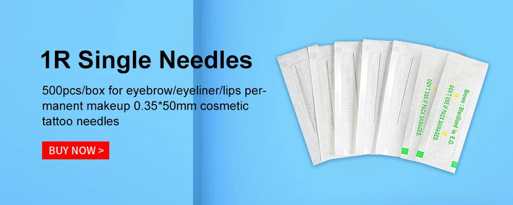 50pcs PCD Microblading Eyebrow Needles – F12/14/19 Tebori Blades for 3D Embroidery Manual Pen