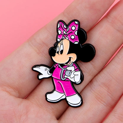 3pcs Mouse Doctor Enamel Pin Set – Medical Badge Brooches for Backpack, Hat, Collar & Lapel, Cosplay Accessories Gift