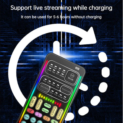 i9 Mini Voice Changer Sound Card – Bluetooth-Compatible Live Audio Mixer with Multiple Effects & Mic Support