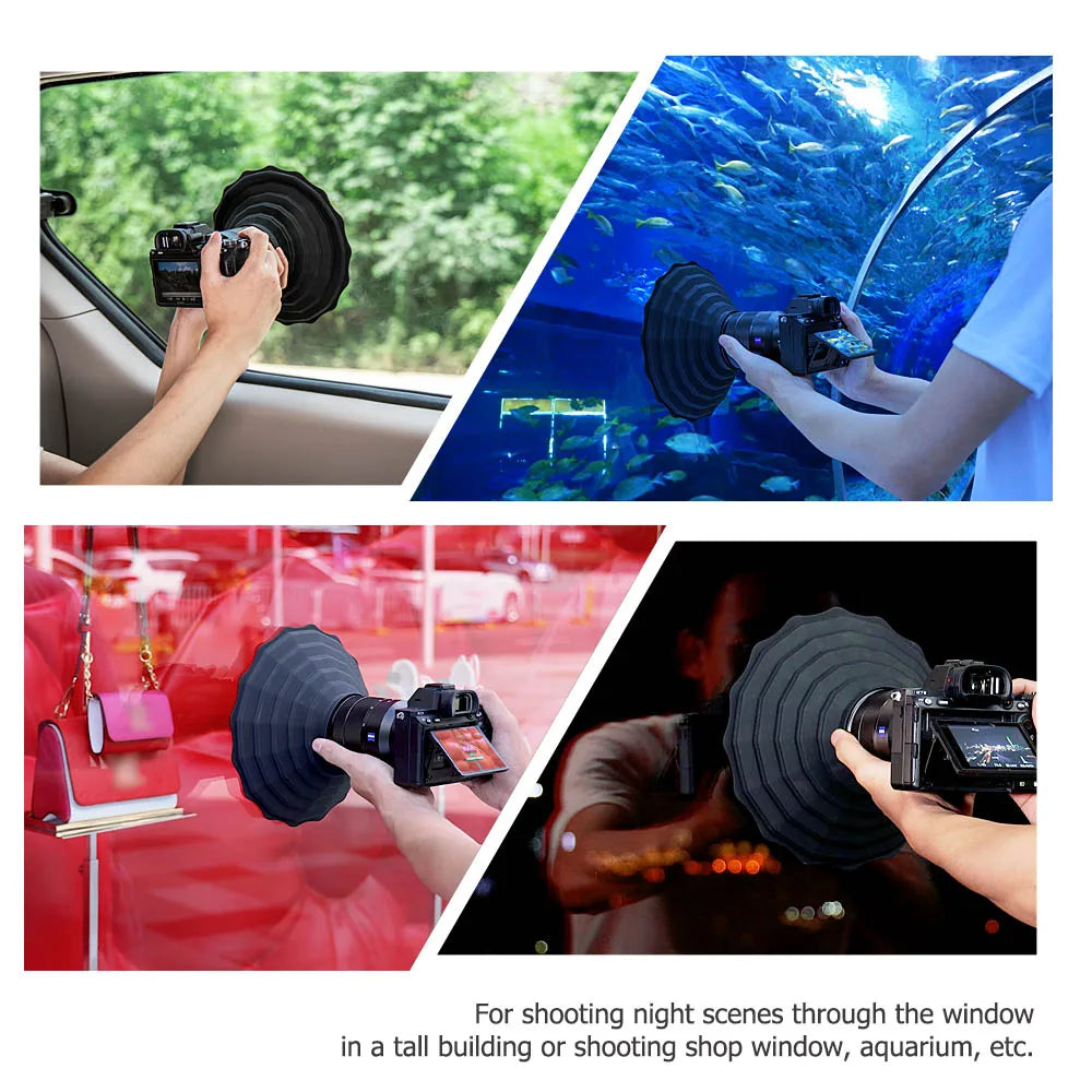 JJC Silicone Lens Hood: Anti-Reflective Camera Lens Shade for Diameter 53mm72mm, 73mm88mm - Foldable Reversible Lens Shade