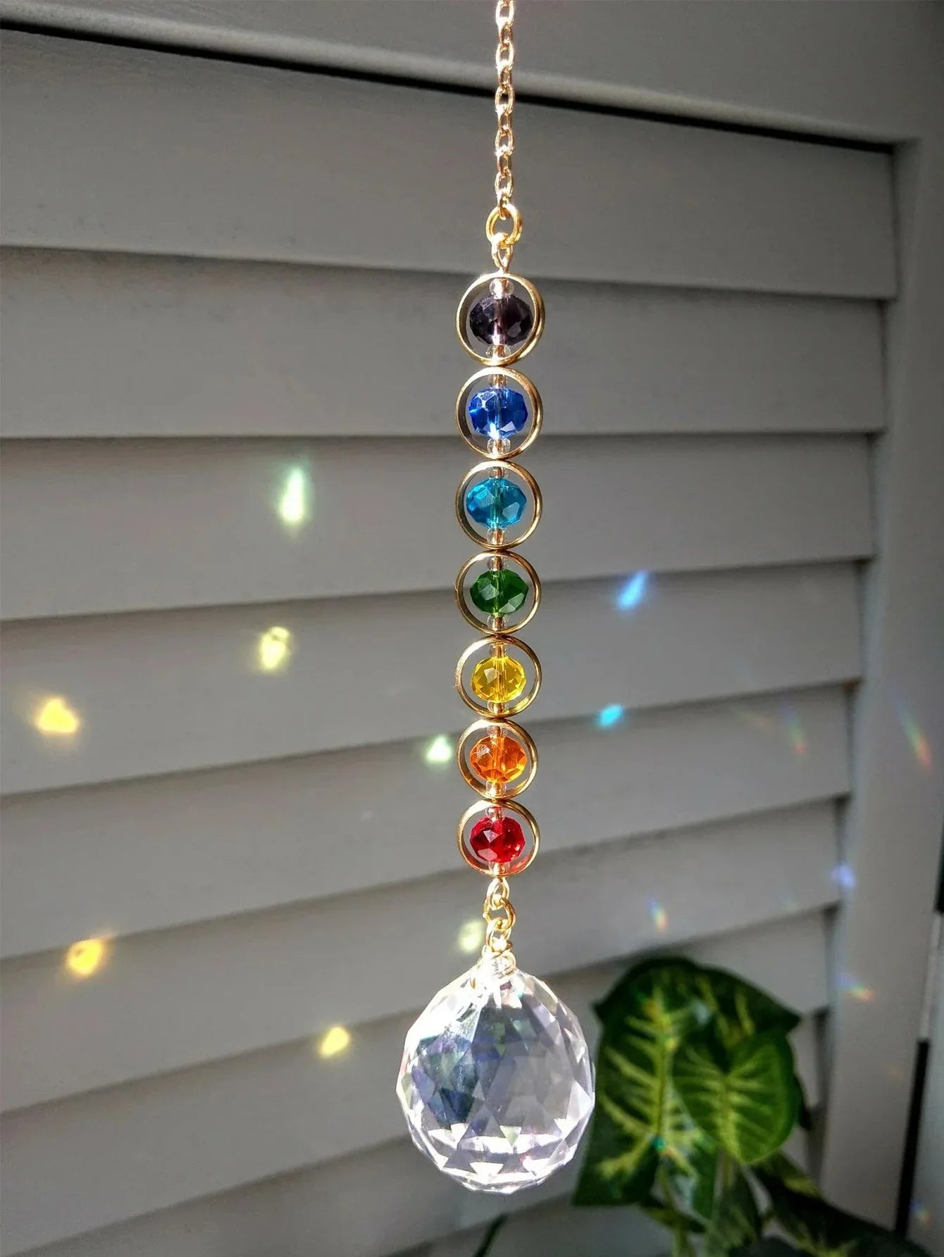 Crystal Suncatcher Mobile - Rainbow Prism Meditation Decor, Hanging Home Decoration & Fantasy Rainbow Maker