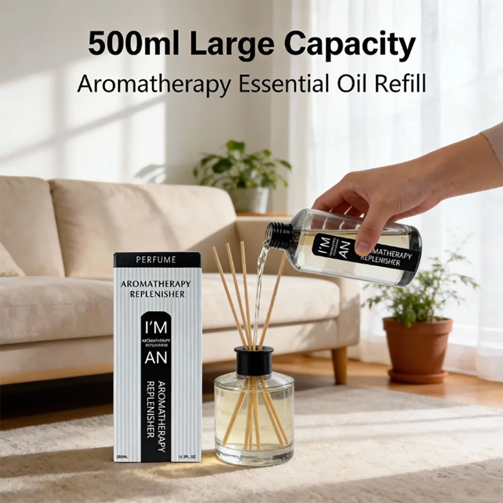 500ml Flameless Aromatherapy Essential Oil – Long-Lasting Hotel Scent Fragrance for Home, Humidifier & Aroma Diffuser Air Freshener Solution