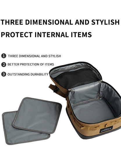 Camping Insulated Bowl & Cup Storage Bag – Outdoor Portable Lunch Bag, Available in Black, Brown, Army Green, and Camo