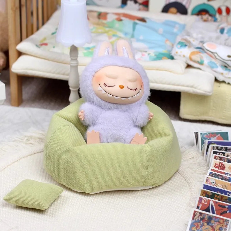 Labubu Mini Sofa for BJD Dolls – Plush Seat Decoration V2, Universal Kids’ Toy & Birthday Gift