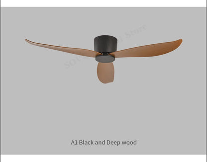 SOVE White Ultra-Thin 17cm DC Ceiling Fan — Low Floor Remote Control, Simple Design, No Light, 220V