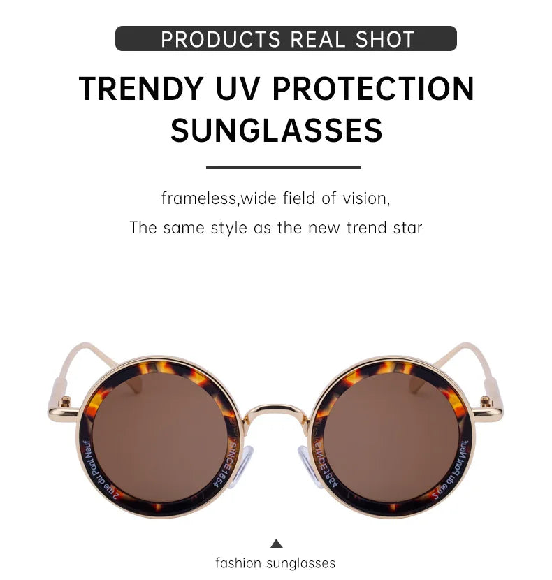 Round Steampunk Sunglasses — Vintage Punk Retro Fashion Glasses for Men & Women