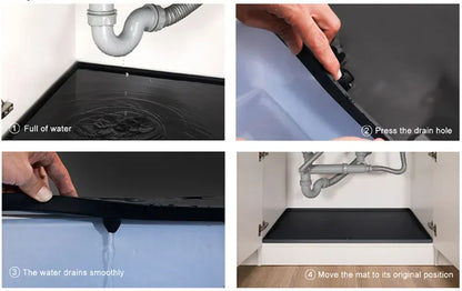 Waterproof Under Sink Mat | Flexible Silicone Cabinet Liner & Protector for Kitchen & Bathroom