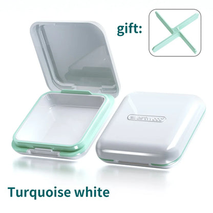 Orthodontic Retainer Storage Box – Portable Teeth Denture Cleaner & Soaking Case for Braces