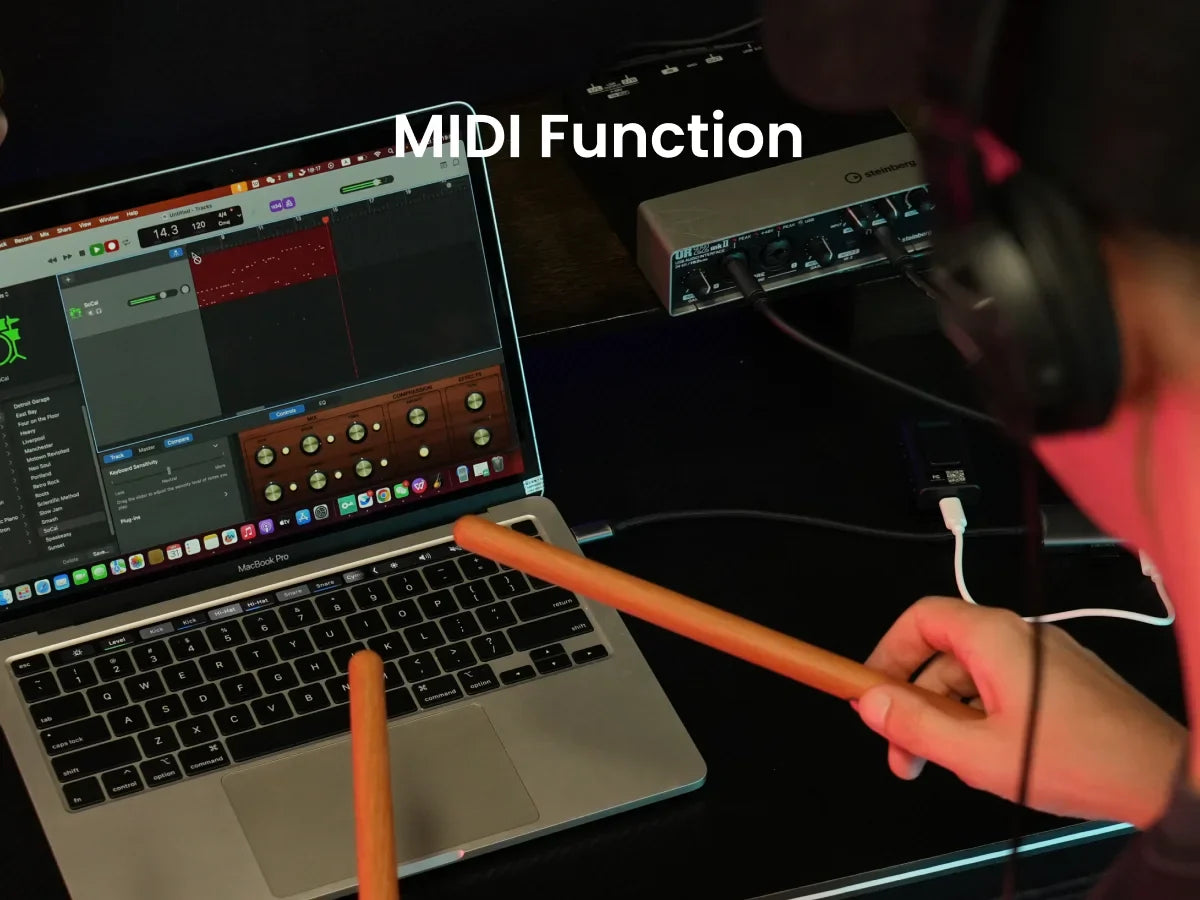 AeroBand PocketDrum 2 MAX – Somatosensory Digital Electronic Drum Stick Set with Foot Pedals & Bluetooth Adapter