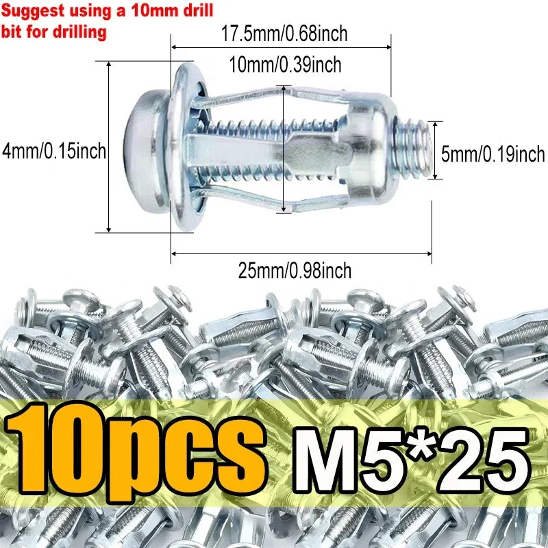 Petal Screw Jack Nuts & Expansion Plugs – Curtain Clamp, Rivet Lock Bolt, and Wall Fasteners