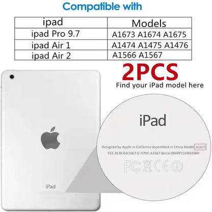 2PCS 9H Tempered Glass Screen Protector for iPad (10.2/9.7/10.5/10.9/11) Pro, Air & Mini – Anti-Scratch HD Protective Film