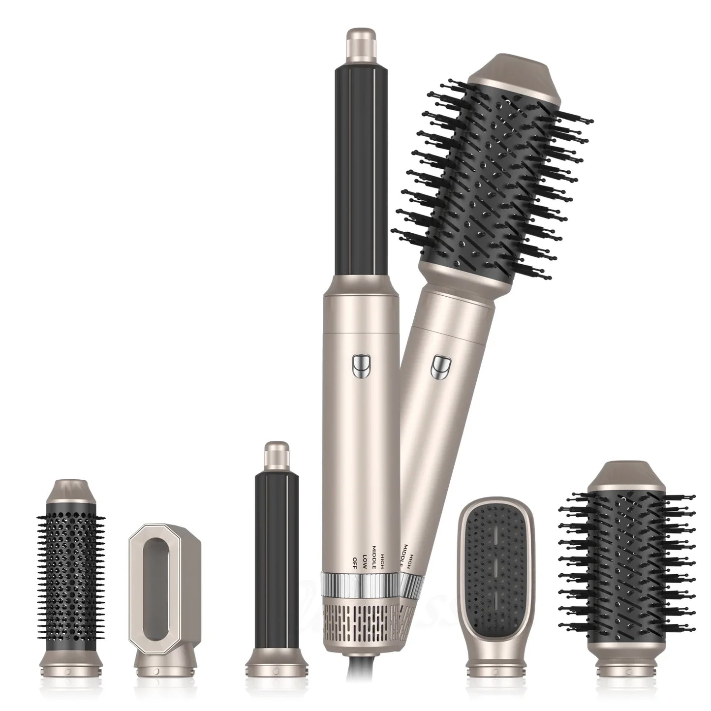 5 in 1 Hair Dryer Brush Set – Electric Hot Air Straightener & Rotating Curling Iron for Professional Multi-Styling
