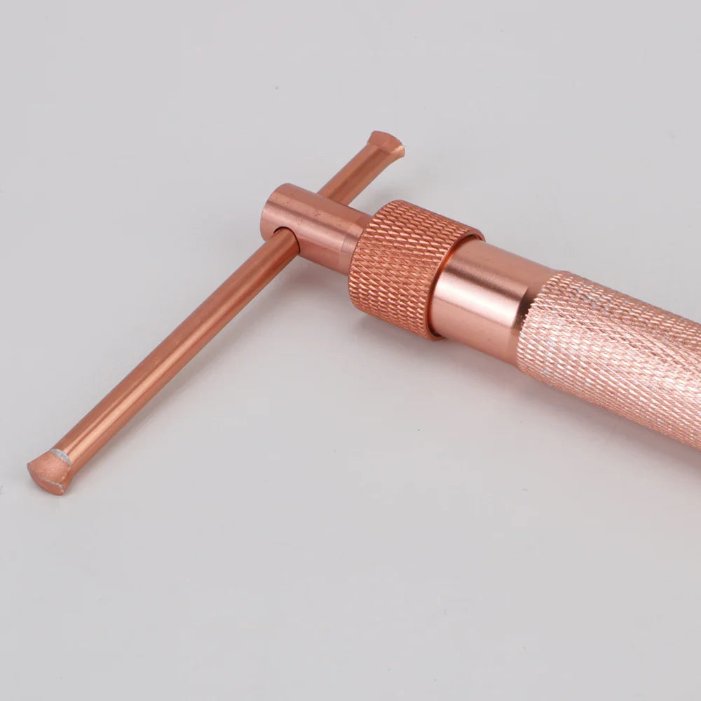Cake Sculpture Clay Tool Gun – Rose Gold Fondant Extruder with 20 Tips for Sugar Paste Craft