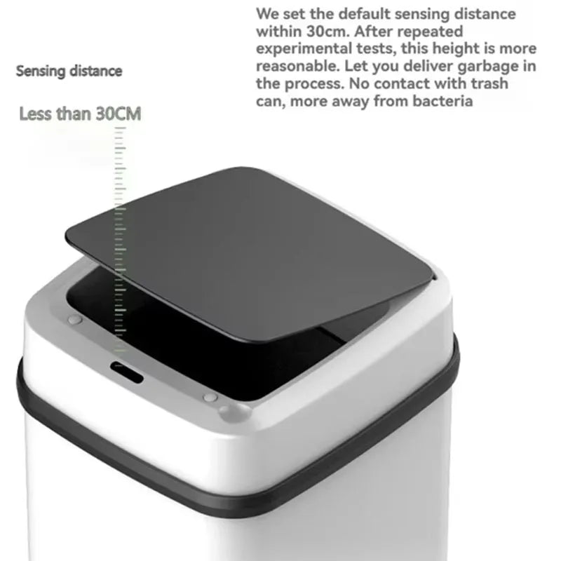 Smart Automatic Trash Can — Household Toilet & Bathroom Waste Basket with Lid, Motion Sensor 2025