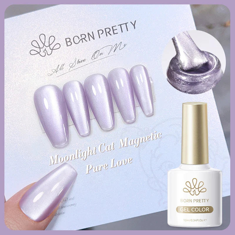 BORN PRETTY Cat Magnetic Gel Nail Polish 117 Colors 10ml Full Coverage Semi-Permanent Soak-Off Nail Varnish for Salon Manicure Glitter Cat Eye Nails