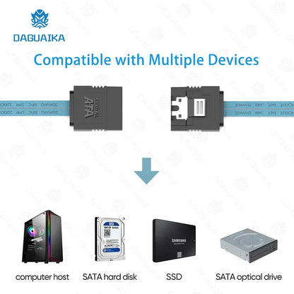SATA to SATA 7-Pin Cable Set 4/6/8 Pcs – 6Gbps HDD Splitter SAS Cable for Server, 6 Ports/Set