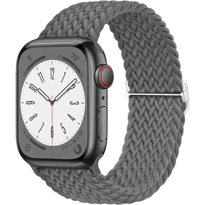 Braided Solo Loop Apple Watch Band – Adjustable Nylon Strap for iWatch Series SE, 4–8 & Ultra (40mm–49mm) Bracelet Wristband
