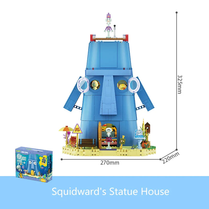SpongeBob Krusty Krab Building Blocks – Creative Canteen Scene Model Bricks Desktop Toy for Kids