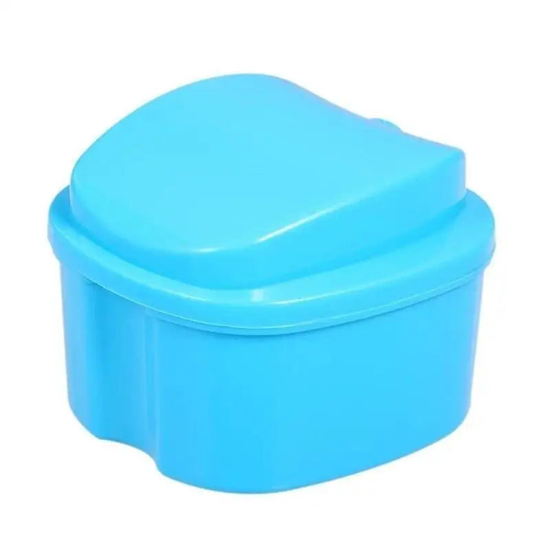 Portable Denture Storage Box - Leak-Proof False Teeth & Orthodontic Retainer Case with Hanging Net for Seniors