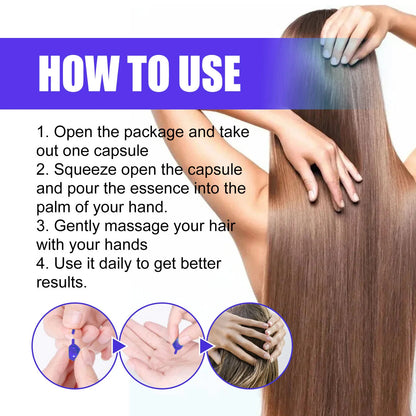 Magic Hair Vitamin Capsules — Keratin Oil for Fast Hair Restoration, Soft, Smooth, Shiny, Deep Moisturizer for Frizzy & Dry Scalp Hair Care