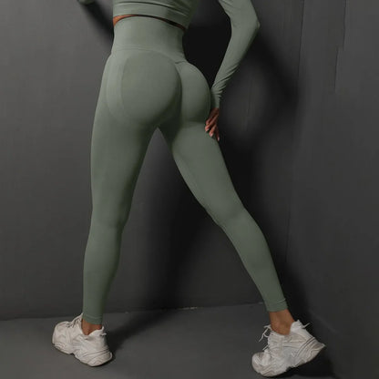 Women’s High Waist Seamless Yoga Leggings – Push Up Hip Lift Gym Pants for Fitness, Running & Workout