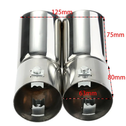 Stainless Steel Dual Muffler Tips for VW Golf 4, Bora, Jetta – Car Exhaust Tailpipes