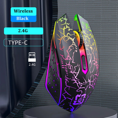 Bluetooth 5.2 Wireless RGB Mouse – Dual-Mode 2.4G Gaming Mouse with 6 Buttons, Silent Click for MacBook, Tablet, Laptop, PC