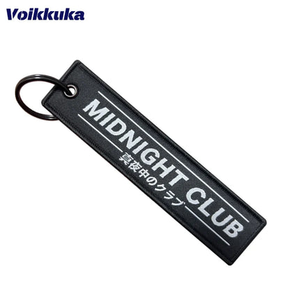Midnight Club Oni Mask Keychain Set — 1/2/3pcs Embroidered Double-Sided Funny Tag for Motorcycle Accessories