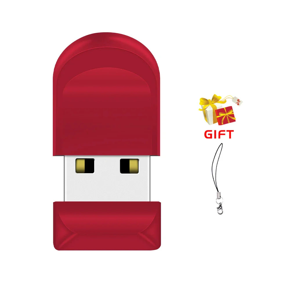 Black Mini USB 2.0 Pen Drive – High-Speed 64GB & 128GB Oval Flash Memory Stick with Keychain, Ideal Business Gift