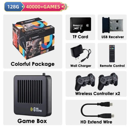 G11 Pro Retro Game Console 256GB – 60,000+ Built-in Games, 4K TV Game Stick with 2.4G Wireless Controllers (PS1/GBA)