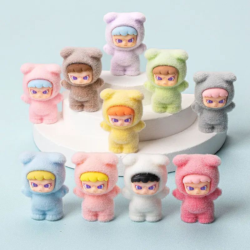 10pcs Anime Plush Dora DIY Decoration | Cute Mini Resin Doll Keychain Blind Box Gift