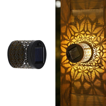 Solar Mandala Fence Lights - Decorative Garden Wall Lamps for Patio, Courtyard & Walkway Decor
