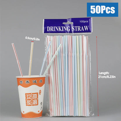 50-3000Pcs Multicolor Drinking Straws - Black Beverage Straws for Milk Tea, Bar, Party, Wedding & Kitchen Accessories