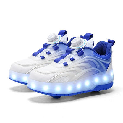 Kids' LED Roller Skate Shoes - Two-Wheel Glowing Sneakers for Boys & Girls