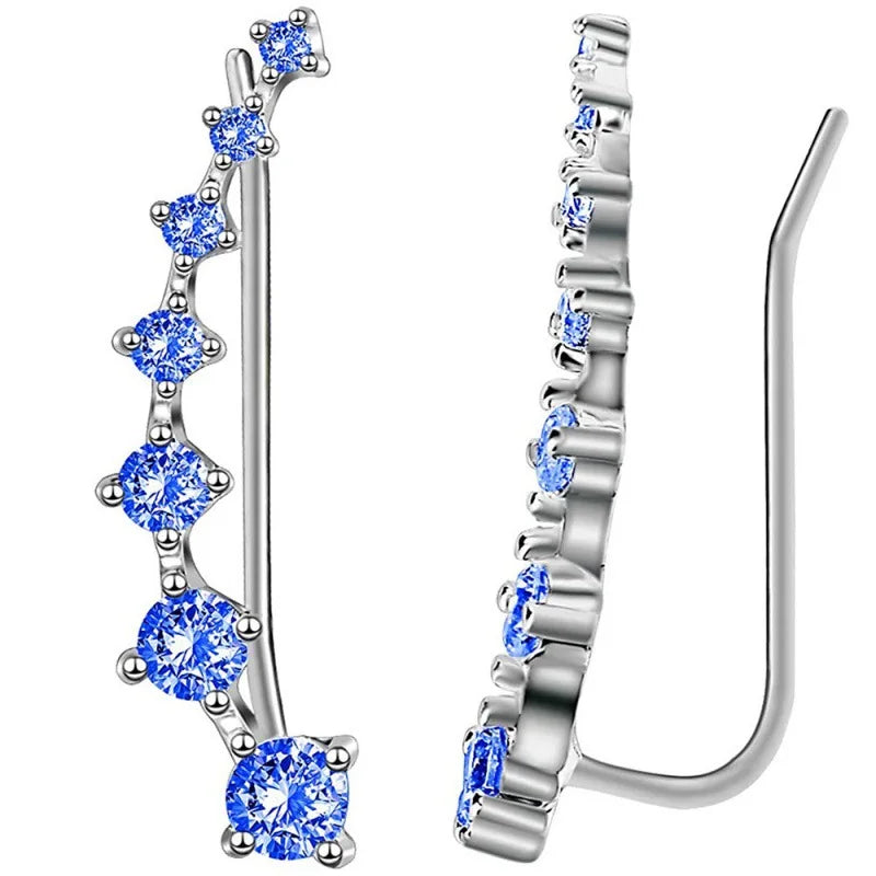 Women’s Gold Color Clip-On Earrings Set – Black & White Gem Rhinestone Ear Clips, Simple Fashion Party Jewelry