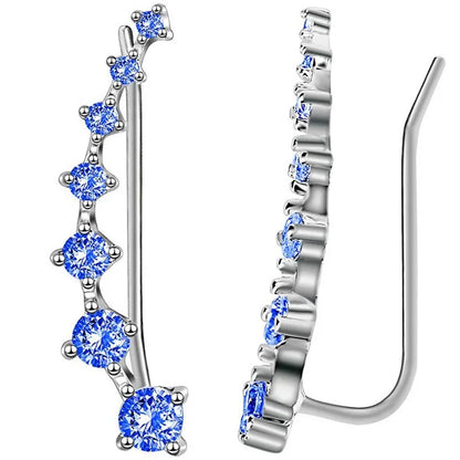 Women’s Gold Color Clip-On Earrings Set – Black & White Gem Rhinestone Ear Clips, Simple Fashion Party Jewelry