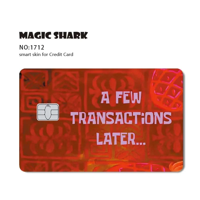 Conch Money Bow Anime Card Sticker - Spend or Save Meme Credit Debit Card Skin