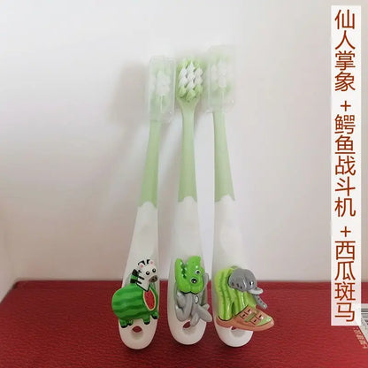 3PCS Italian Brainrot Tung Kids Toothbrushes — Soft Bristle Anime Cartoon Toothbrush for Children Ages 2-12