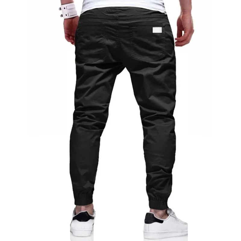 Men’s 2024 Cargo Joggers – Loose Straight Solid Color Sweatpants Casual Sports Trousers