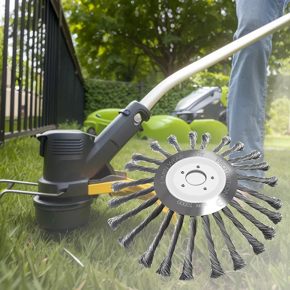 Universal Steel Wire Weed Brush Cutter Head for Lawn Mower – 4/5/10 Inch Grass Trimmer Disc Garden Weeding Tool Attachment