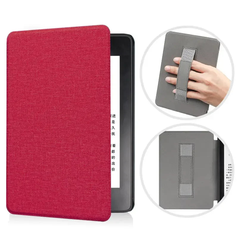 SA568B Leather Case for Kindle Paperwhite 12th Gen 2024 Signature Edition – 7-Inch Cover with Hand Strap & Auto Sleep