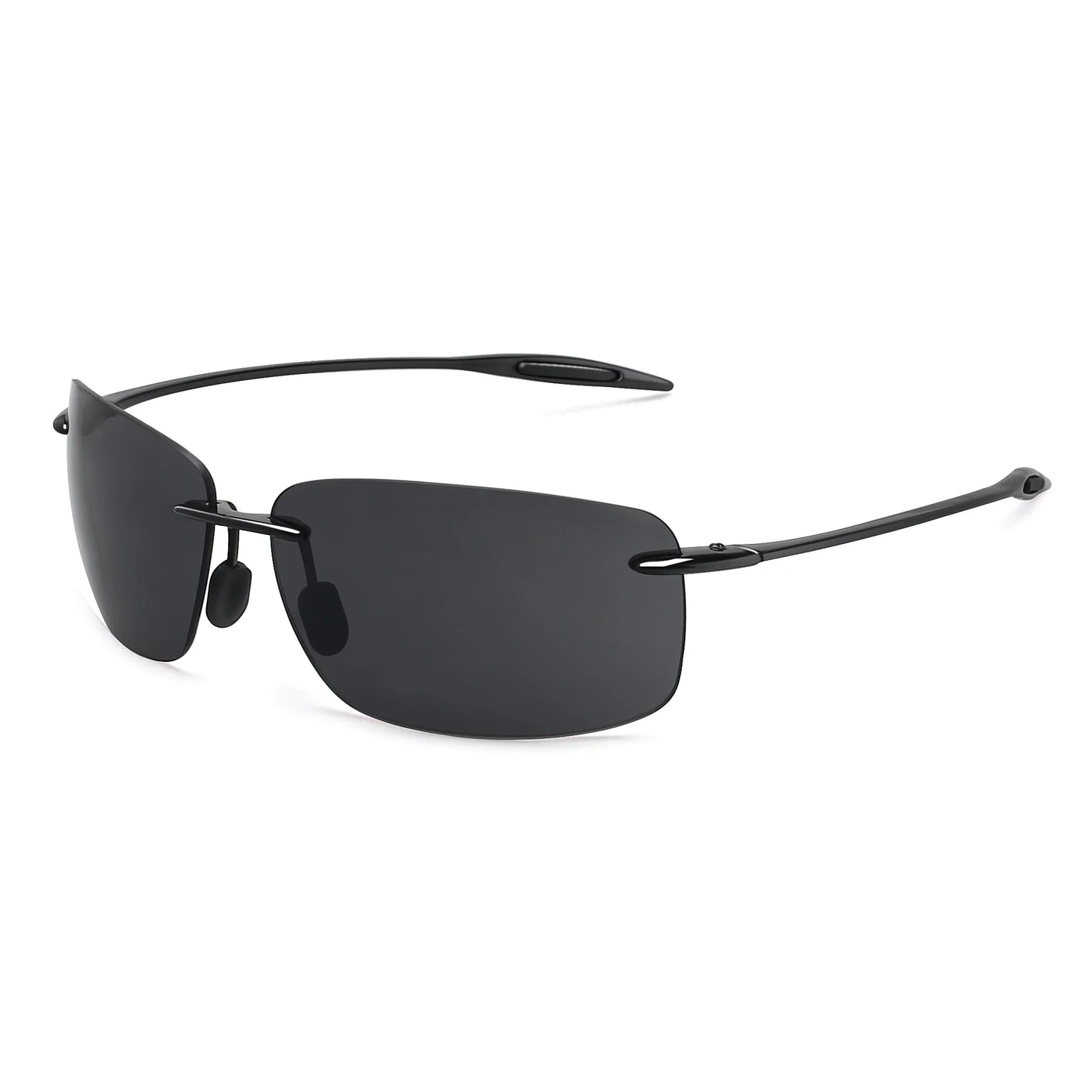 JULI Polarized Classic Sports Rimless Sunglasses – Ultralight Rectangle Frame for Men, Ideal for Fishing, Driving, UV400 Protection, Model MJ8009