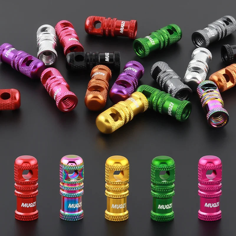 MUQZI 2/4PCS Presta Valve Caps with Core Remover — MTB Tubeless Tire Valve Stem Accessories