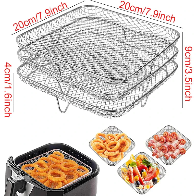 Air Fryer Baking Accessories Set – Wire Oven Grill Rack for 3-5.8QT COSORI, Gowise, Phillips, Ninja, Cozyna