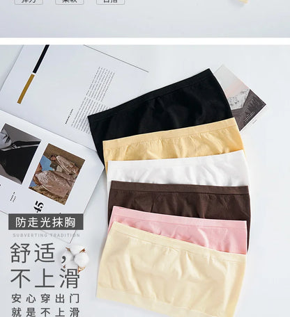 SP&CITY Women’s Summer Cotton Tube Top – Breathable Seamless Strapless Bra, No-Pad Underwear