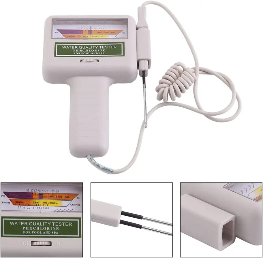 2 in 1 PH & Chlorine Meter - Water Quality Tester for Pool and Aquarium, CL2 Measuring Device