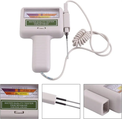 2 in 1 PH & Chlorine Meter - Water Quality Tester for Pool and Aquarium, CL2 Measuring Device